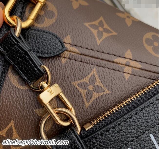 New Design Louis Vuitton Neverfull Bandouliere Inside Out BB Tote bag Black Leather/Monogram Coated Canvas M12099 2024