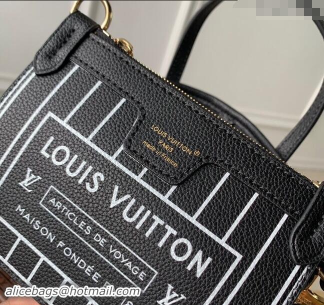 New Design Louis Vuitton Neverfull Bandouliere Inside Out BB Tote bag Black Leather/Monogram Coated Canvas M12099 2024