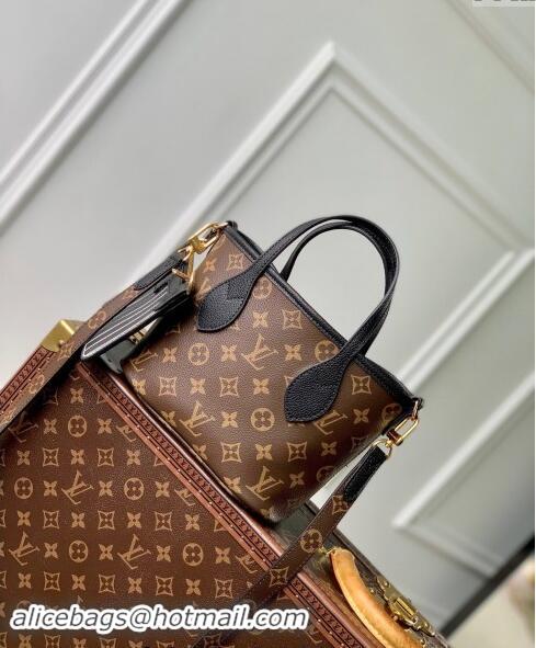 New Design Louis Vuitton Neverfull Bandouliere Inside Out BB Tote bag Black Leather/Monogram Coated Canvas M12099 2024