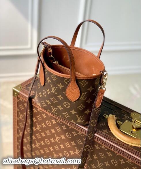 Trendy Design Louis Vuitton Neverfull Bandouliere Inside Out BB Tote bag Brown Leather/Monogram Coated Canvas M12099 202