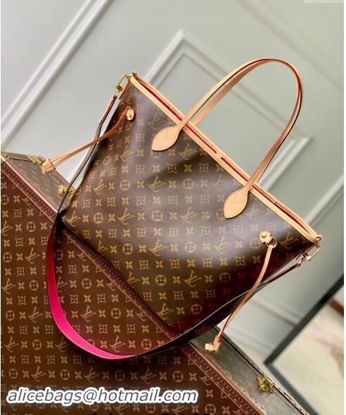 New Cheap Louis Vuitton Neverfull Bandouliere Inside Out MM Tote bag Monogram Canvas/Rose Pink Textile M12257 2024