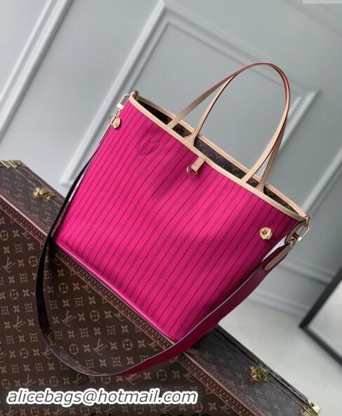 New Cheap Louis Vuitton Neverfull Bandouliere Inside Out MM Tote bag Monogram Canvas/Rose Pink Textile M12257 2024