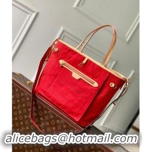 New Fashion Louis Vuitton Neverfull Bandouliere Inside Out MM Tote bag Monogram Canvas M12096 Red Textile 2024