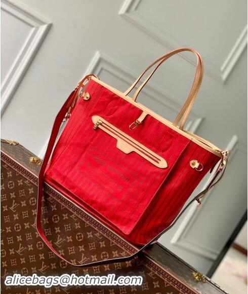 New Fashion Louis Vuitton Neverfull Bandouliere Inside Out MM Tote bag Monogram Canvas M12096 Red Textile 2024