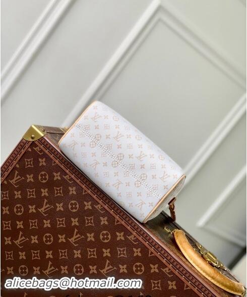 Discount Louis Vuitton Speedy Bandouliere 20 Bag in Mastic White Jacquard-Woven with Monogram Mini Motif M12747 2024