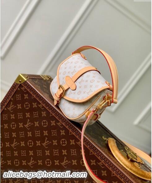 Promotional Louis Vuitton Saumur BB Bag in Mastic White Jacquard-Woven with Monogram Mini Motif M12327 2024