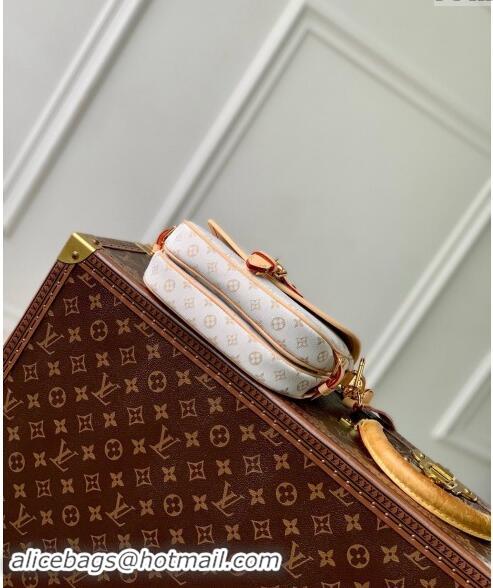 Promotional Louis Vuitton Saumur BB Bag in Mastic White Jacquard-Woven with Monogram Mini Motif M12327 2024