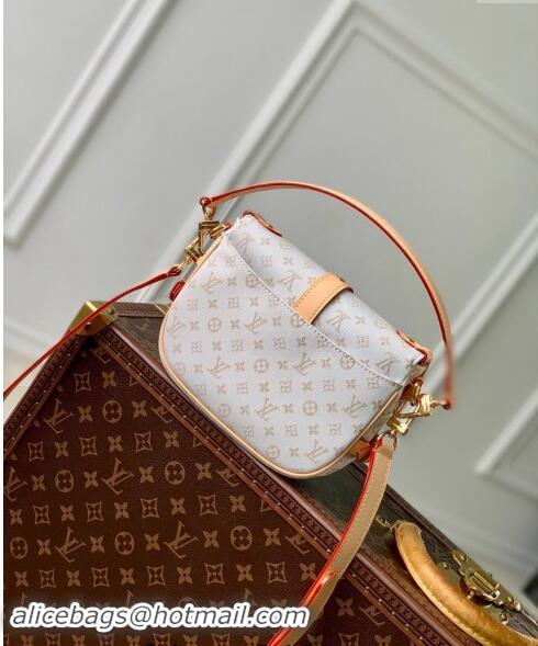 Promotional Louis Vuitton Saumur BB Bag in Mastic White Jacquard-Woven with Monogram Mini Motif M12327 2024