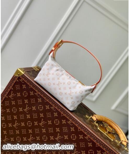 Cheapest Louis Vuitton Hills Pochette Hobo Bag in Mastic White Jacquard-Woven with Monogram Mini Motif M12433 2024