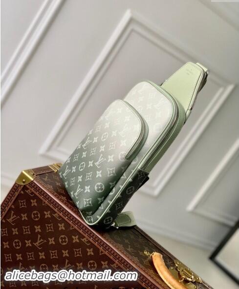 Top Grade Louis Vuitton Mens Avenue Slingbag Bag in Khaki Green Monogram Gradient Canvas M11702 2024