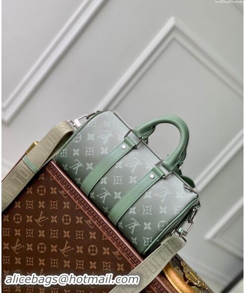 Inexpensive Louis Vuitton Keepall Bandouliere 25 Bag in Khaki Green Monogram Gradient Canvas M11591 2024