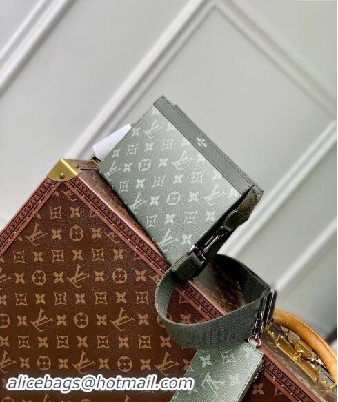 Best Price Louis Vuitton Mens Gaston Wearable Wallet Mini bag in Khaki Green Monogram Gradient Canvas M81124 2024