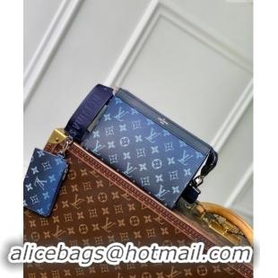 Top Quality Louis Vuitton Mens Gaston Wearable Wallet Mini bag in Navy Blue Monogram Gradient Canvas M81124 2024