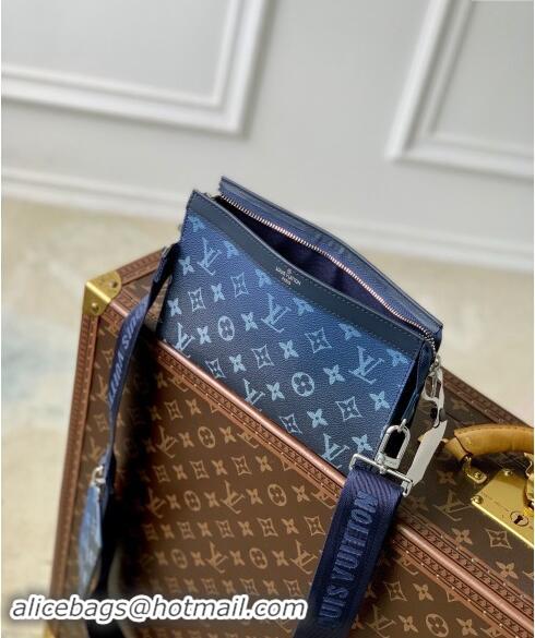 Top Quality Louis Vuitton Mens Gaston Wearable Wallet Mini bag in Navy Blue Monogram Gradient Canvas M81124 2024