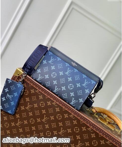 Top Quality Louis Vuitton Mens Gaston Wearable Wallet Mini bag in Navy Blue Monogram Gradient Canvas M81124 2024