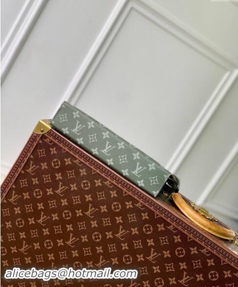 Luxurious Louis Vuitton Pochette Voyage MM Pouch in Khaki Green Monogram Gradient Canvas M61692 2024