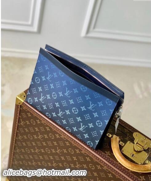 Well Crafted Louis Vuitton Pochette Voyage MM Pouch in Navy Blue Monogram Gradient Canvas M61692 2024