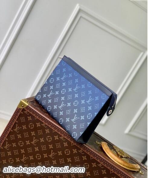 Well Crafted Louis Vuitton Pochette Voyage MM Pouch in Navy Blue Monogram Gradient Canvas M61692 2024