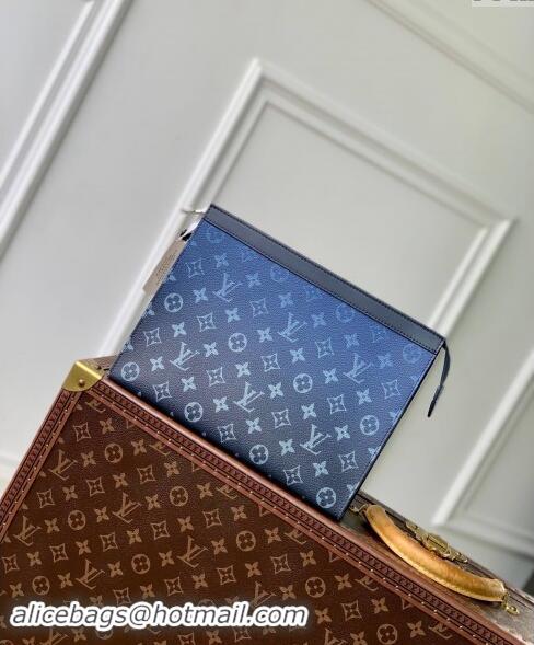 Well Crafted Louis Vuitton Pochette Voyage MM Pouch in Navy Blue Monogram Gradient Canvas M61692 2024