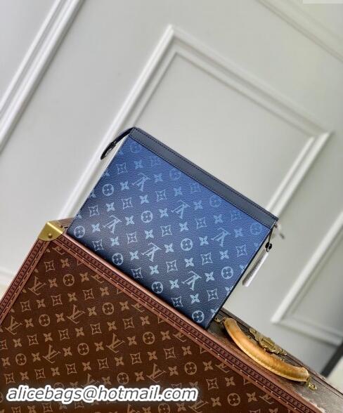 Well Crafted Louis Vuitton Pochette Voyage MM Pouch in Navy Blue Monogram Gradient Canvas M61692 2024