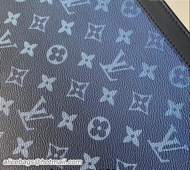 Well Crafted Louis Vuitton Pochette Voyage MM Pouch in Navy Blue Monogram Gradient Canvas M61692 2024