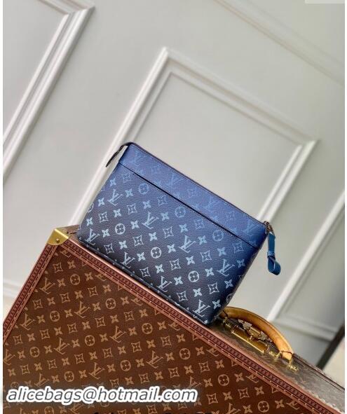 Top Grade Louis Vuitton Pochette Voyage Souple Pouch in Navy Blue Monogram Gradient Canvas M11545 2024