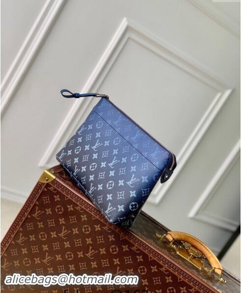 Top Grade Louis Vuitton Pochette Voyage Souple Pouch in Navy Blue Monogram Gradient Canvas M11545 2024