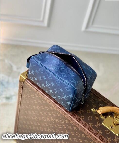 Top Quality Louis Vuitton Locker Dopp Kit Clucth in Navy Blue Monogram Gradient Canvas M11559 2024