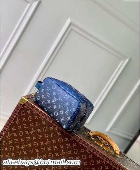 Top Quality Louis Vuitton Locker Dopp Kit Clucth in Navy Blue Monogram Gradient Canvas M11559 2024