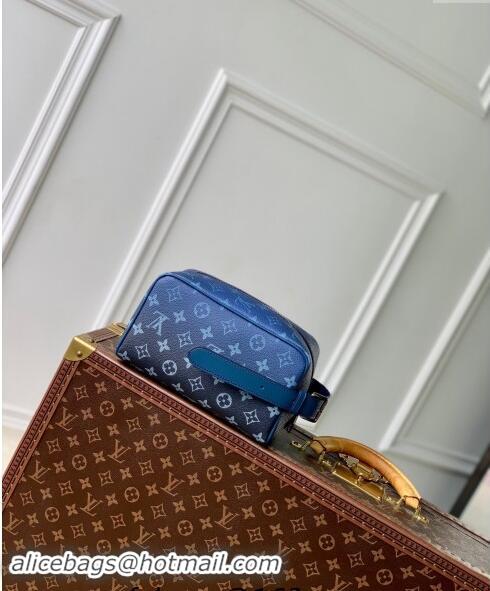 Top Quality Louis Vuitton Locker Dopp Kit Clucth in Navy Blue Monogram Gradient Canvas M11559 2024