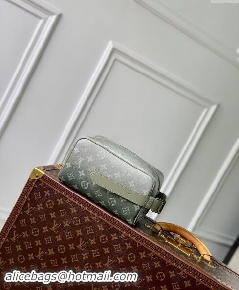 Good Taste Louis Vuitton Locker Dopp Kit Clucth in Khaki Green Monogram Gradient Canvas M11559 2024