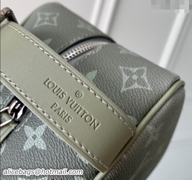 Good Taste Louis Vuitton Locker Dopp Kit Clucth in Khaki Green Monogram Gradient Canvas M11559 2024