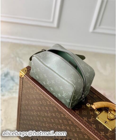 Good Taste Louis Vuitton Locker Dopp Kit Clucth in Khaki Green Monogram Gradient Canvas M11559 2024