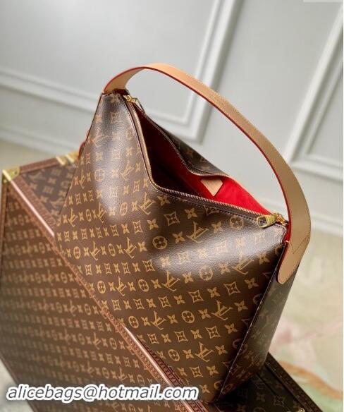 Fashion Louis Vuitton Slouchy MM Hobo Bag in Monogram Canvas with Padlock Tag M12098 2024