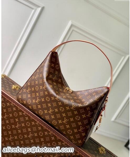 Fashion Louis Vuitton Slouchy MM Hobo Bag in Monogram Canvas with Padlock Tag M12098 2024