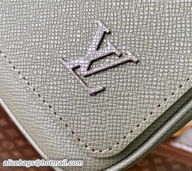 Super Quality Louis Vuitton District PM Messenger Bag in Taiga Leather M30851 Khaki Green 2024