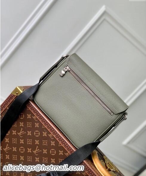 Super Quality Louis Vuitton District PM Messenger Bag in Taiga Leather M30851 Khaki Green 2024