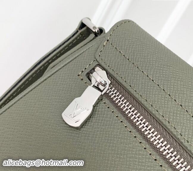 Super Quality Louis Vuitton District PM Messenger Bag in Taiga Leather M30851 Khaki Green 2024