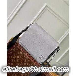 Famous Brand Louis Vuitton District PM Messenger Bag in Taiga Leather M30851 Glacier Grey 2024