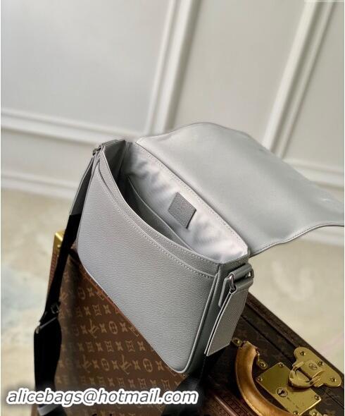 Famous Brand Louis Vuitton District PM Messenger Bag in Taiga Leather M30851 Glacier Grey 2024