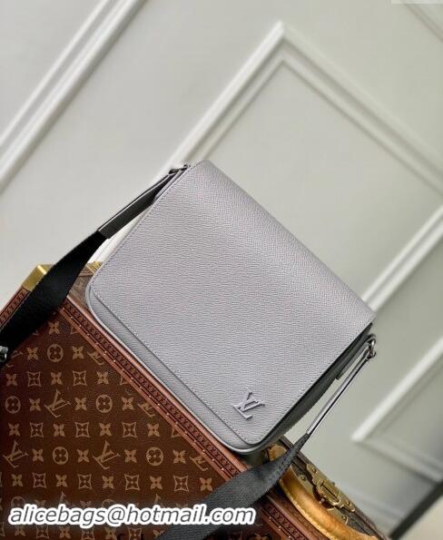 Famous Brand Louis Vuitton District PM Messenger Bag in Taiga Leather M30851 Glacier Grey 2024