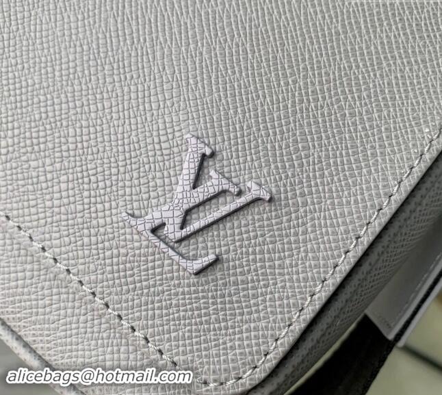 Famous Brand Louis Vuitton District PM Messenger Bag in Taiga Leather M30851 Glacier Grey 2024