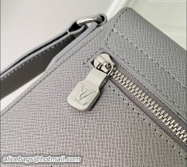 Famous Brand Louis Vuitton District PM Messenger Bag in Taiga Leather M30851 Glacier Grey 2024