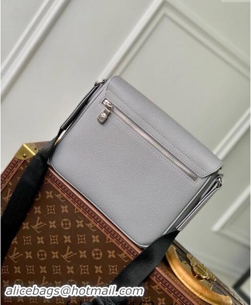 Famous Brand Louis Vuitton District PM Messenger Bag in Taiga Leather M30851 Glacier Grey 2024