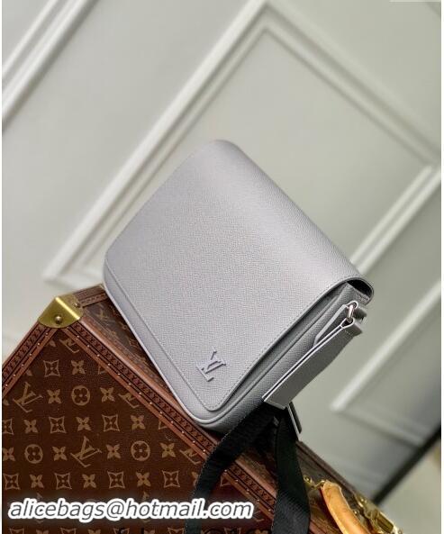 Famous Brand Louis Vuitton District PM Messenger Bag in Taiga Leather M30851 Glacier Grey 2024