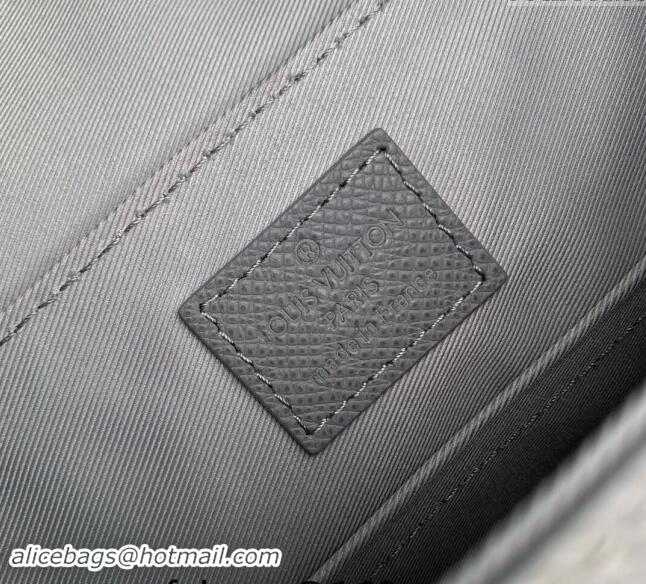 Famous Brand Louis Vuitton District PM Messenger Bag in Taiga Leather M30851 Glacier Grey 2024