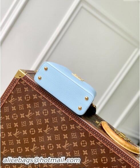 Trendy Design Louis Vuitton MiniMe Capucines Mini Bag in Taurillon leather M24563 Candy Blue 2024