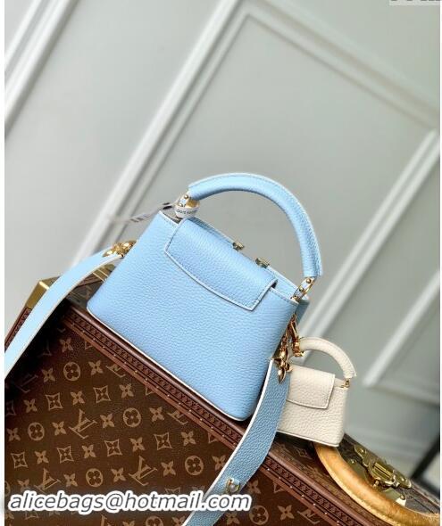 Trendy Design Louis Vuitton MiniMe Capucines Mini Bag in Taurillon leather M24563 Candy Blue 2024