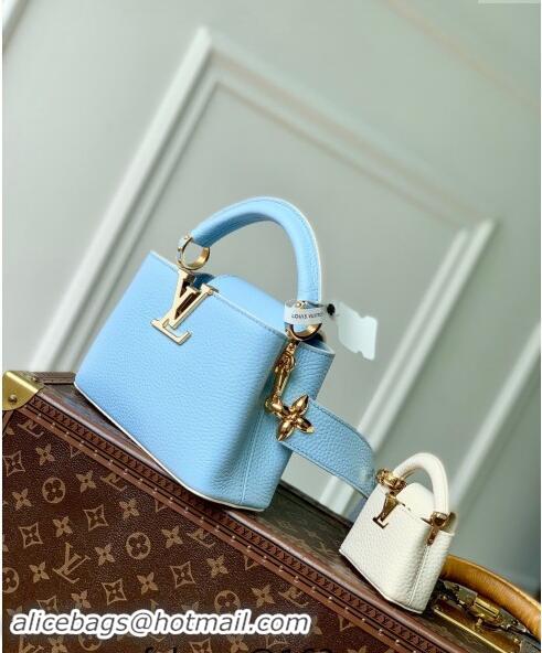 Trendy Design Louis Vuitton MiniMe Capucines Mini Bag in Taurillon leather M24563 Candy Blue 2024