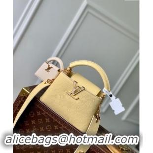 Well Crafted Louis Vuitton MiniMe Capucines Mini Bag in Taurillon leather M24563 Banana Yellow 2024